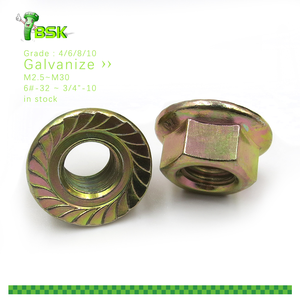 Grosir Din 6923 mur flensa segi enam metrik M2.5 sampai M30 inci 6-32 sampai 3/4-10 kelas 8 baja karbon berlapis seng mur flensa Hex - Product Image 4