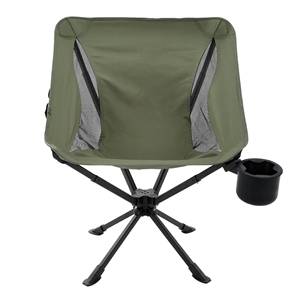 Portable Folding Moon Chair Aluminum Alloy Outdoor <b>Camping</b> Hiking Fishing Garden Chair With <b>Cup</b> Holder Military Green - Product Image 1