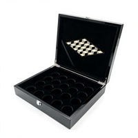 Boîte de rangement en bois pour capsules de café Nespresso personnalisées, emballage en MDF noir laqué piano de luxe