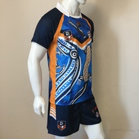 Ensemble de maillot et short de rugby personnalisé avec impression par sublimation, uniforme de rugby indigène