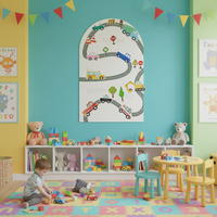 Tableau de dessin effaçable à sec flexible UCI Art Déco, feuille magnétique autocollante en PET imperméable pour la décoration murale de la maison, l'espace d'apprentissage des enfants