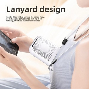 Ventilatore Pieghevole Portatile con Raffreddamento a Semiconduttore, Cavo Integrato, <span class=keywords><strong>Power</strong></span> <span class=keywords><strong>Bank</strong></span>, 7+ Pale, Supporto Telefono, Mini - Product Image 3