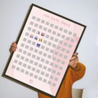 Poster à gratter romantique de haute qualité pour couples, idée cadeau personnalisée pour la Saint-Valentin, défi liste de souhaits, 100 rendez-vous nocturnes et voyages