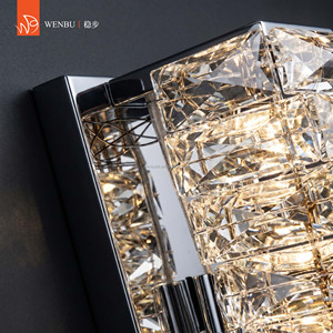Lampu Dinding Kristal K9 Persegi Panjang Kontemporer Untuk Ruang Tamu Villa, Hotel, dan Foyer - Product Image 6