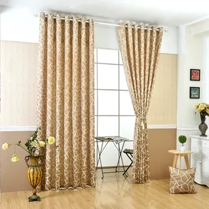 cortina 84 polegadas creme Suppliers-Jacquard cortinas de apagão, padrão geométrico, cortinas de luxo, para sala de estar, quarto, luxuoso, redução de ruído, cortinas de janela grossa
