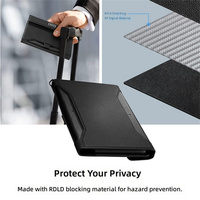 Organizador de Documentos de Viaje de Piel Sintética de Lujo con Protección Antimagnetización, Accesorios de Viaje para Hombre