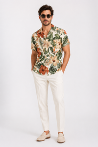 Chemise Hawaïenne Homme Personnalisée à Double Boutonnage Imprimée Numérique Tropicale Manches Courtes Col Classique Écologique Respirante - Product Image 2