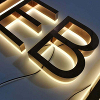 Letrero 3D Personalizado para Exteriores, Letrero con Logotipo para Tienda o Negocio, Letras de Canal Metálicas Retroiluminadas, Letrero LED Iluminado para Negocios
