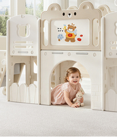 Nouvelle combinaison toboggan en plastique pour enfants, avec mur d'escalade intérieur pour tout-petits, tableau de dessin et jeu de lancer d'anneaux musical interactif, pour usage scolaire et en maisonnette de jeu