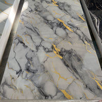 Panneau stratifié en PVC brillant effet marbre moderne 1220x2440mm*3mm ignifuge et imperméable pour décoration intérieure résidentielle et hospitalière