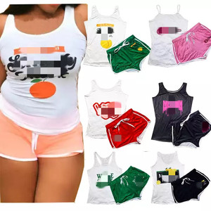 S-5XL 8 Size Summer Women Snack Printed Sleepwear Two Piece <strong>Pajamas</strong> <strong>Booty</strong> <strong>Shorts</strong> Sets - Product Image 1