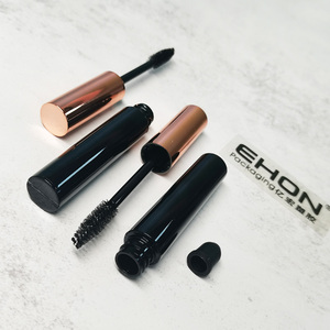 Tube de mascara de luxe en ABS/PETG, flacon en plastique noir avec capuchon rose doré, flacon d'eye-liner, emballage cosmétique personnalisé avec logo, conteneur pour mascara - Product Image 3