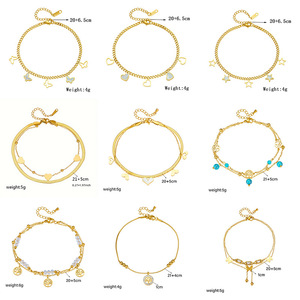 Chaîne <span class=keywords><strong>de</strong></span> <span class=keywords><strong>cheville</strong></span> pour femme en acier inoxydable plaqué or 18 carats avec pendentif papillon, <span class=keywords><strong>arbre</strong></span> <span class=keywords><strong>de</strong></span> <span class=keywords><strong>vie</strong></span> et coquillage blanc, cadeau idéal - Product Image 4