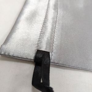 Bolsa de Satén Gris Personalizada con Cordón de Cinta, Bolsas de Seda para Joyería - Product Image 2