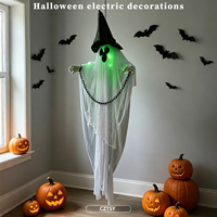 Nouveau Pendentif Fantôme Blanc d'Halloween 2026 avec Capteur de Contrôle Lumineux et Sonore pour Décoration de Maison Hantée et de Salle Secrète