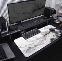 Tapis de souris et de clavier pour PC, grand format, motif paysage avec neige, fleurs de prunier et arbres, pour ordinateur portable