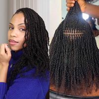 Cheveux brésiliens afro crépus en vrac Remy 100% naturels pour dreadlocks, tresses et extensions, légers, couleur naturelle, Chine, 50g