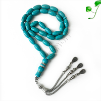Collier de prière islamique en pierres 8*14mm, 33 perles, chapelet musulman, Tasbih, Tesbih, accessoires arabes