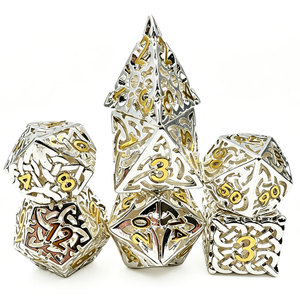 Factory Customizable DND <b>Dice</b> Set White Metal Hollow <b>Dice</b> Personalized Logo Enamel D20 For Tabletop Games - Product Image 2
