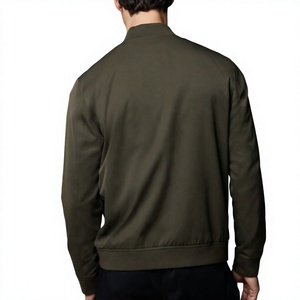 Blouson Bomber Vert Olive pour Homme, Fermeture Éclair, Col Mandarin Décontracté, Coupe Classique, Extérieur en Polyester, Vêtement d'Hiver Respirant - Product Image 4