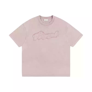 T-shirts pour hommes de haute qualité 100% coton tricoté surdimensionné lourd respirant avec broderie personnalisée - Product Image 6