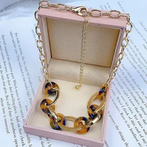 2024 New Product Gold Plated Leopard Grain Color Choker Necklaces For Women Fashion Jewelry