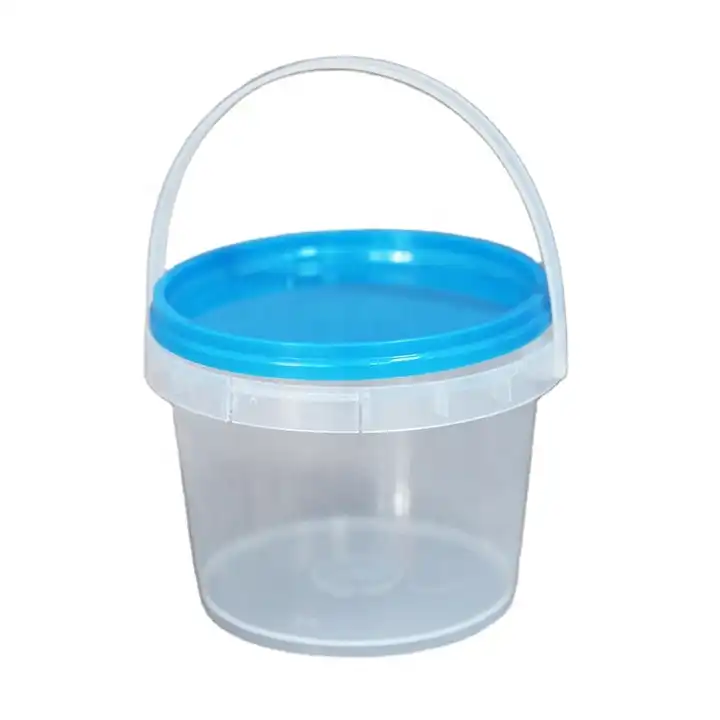 Wholesale 1L Transparent Pail Clear Bucket 1 Liter Round Plastic Pail for  storage From m.