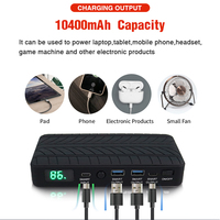 JumpBooster Portable 10400mAh 12V Batterie de démarrage d'urgence pour voiture, Power Bank, Démarreur de voiture avec charge Type-C