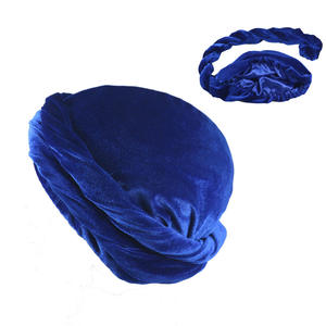 Pré-attaché Satin soie doublé velours Dreadlocks Halo Turban tête Wrap crâne casquette pour hommes femmes pour cyclisme sport pêche <span class=keywords><strong>Bonnet</strong></span> - Product Image 1