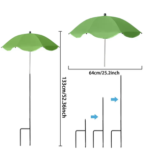 Parasol droit moderne d'extérieur à commande manuelle, en tissu nylon 190T et armature en fer, 64 cm, pour jardin, <span class=keywords><strong>lit</strong></span> de fleurs, plantes en pot, cour et protection solaire - Product Image 4