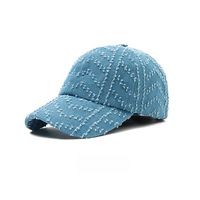 Gorra de mezclilla transpirable con visera curva desgastada, ajustable, unisex, estilo vintage, para exteriores, OEM, personalizable en pequeños lotes
