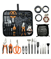 Kit d'outils de jardin Titan en acier et fer, 20 pièces, avec sac de rangement, pelle de taille-haie, entretien des plantes, bonsaï et fleurs