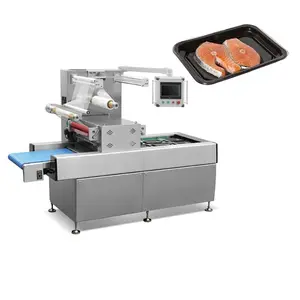 Máquina rotativa de envasado de piel, máquina de sellado de bandeja al vacío de alimentos, frozxen, gran oferta