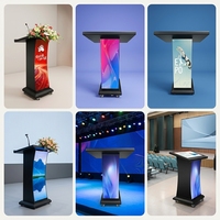 Pantalla LED para Podio a Todo Color P1.86 P1.25 con Micrófono Integrado para Animación de Pósteres, Conferencias, Discursos y Eventos