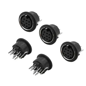 8 Pin Mini DIN Female Socket Connector 8Pin DIN PS2 Jack Mini Circular DIN Terminal Chassis Black