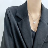 Collier en acier inoxydable pour la fabrication de bijoux, pendentif cœur d'amour, ras du cou, en perles de cœur, pièces