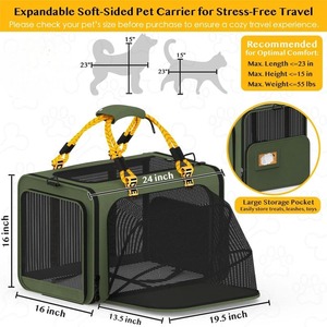 Transportín Plegable Ligero e Impermeable para Perros y Gatos, con Ruedas, Aprobado por Aerolíneas, Asa Telescópica Ajustable y Correa para el Hombro - Product Image 2