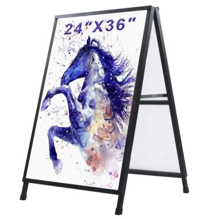 8 buyers Metal A-Frame Sidewalk Sign, Aluminium Double Sided Sandwich Board Sign, Corrugated Plastic Poster Massage Boards