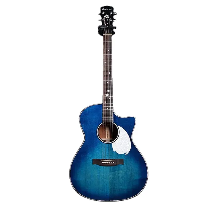 गेब्रियल के साथ गिटार उच्च-गुणवत्ता होंडुरास पीच खिलना कोर ingelman सजाना पैनल ध्वनिक असली लकड़ी गिटार