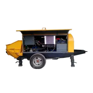 热卖汽车小型便携式拖车水泥混凝土泵价格提供菲律宾黄色柴油马达混凝土泵机
