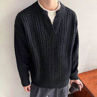 Herbst/Winter Neuer Stil Herren Einfacher Pullover mit Frontlogo und Rundhalsausschnitt Gestrickter Oberteil