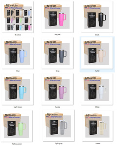 Almacén de EE. UU. En stock Sublimación personalizada en espacios en blanco Taza de viaje 40oz Tazas de vaso de acero inoxidable con asa