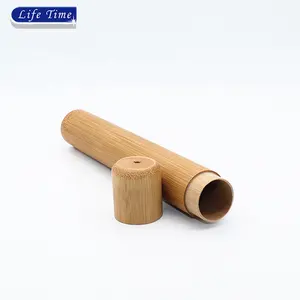 Estuche de almacenamiento de bambú Natural para manualidades, respetuoso con el medio ambiente, hecho a mano, portátil