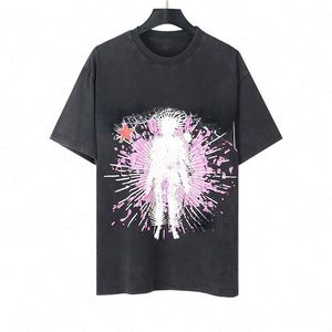 เสื้อยืด Hell Shirt คุณภาพสูง ผ้าฝ้าย/ใยไผ่ สไตล์ลำลอง ทรงโอเวอร์ไซส์ ไหล่ตก แขนสั้น ผู้ชาย ผ้ากันยับ 300 กรัม พิมพ์ลายโบว์ - Product Image 6