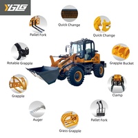 YUANGONG Chinesischer Radlader Gabelstapler Kleiner Radlader 4x4 Frontlader Mini-Radlader 2 Tonnen 1 Tonne Diesel CE EPA