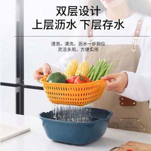 Panier de vidange multifonctionnel 6 pièces pour cuisine, idéal pour laver et stocker les fruits et légumes, en plastique - Product Image 4