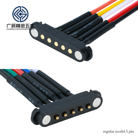 Kabel Konektor Data Pengisian Daya Magnetik Berpegas Tahan Air 5 Pin Konektor Pogo Pin Magnetik untuk Perangkat Pintar