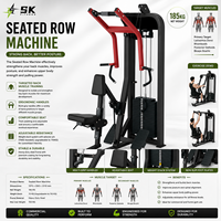 Machine de musculation commerciale SK à charges sélectionnables pour tirage vertical assis et entraînement du dos, double fonction, certifiée CE