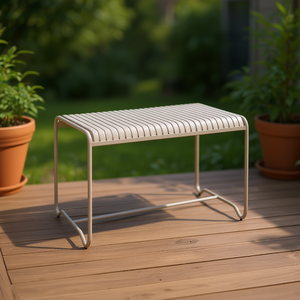 Panca da Patio Homeera 130x80x79cm in Metallo, Design Minimalista e Moderno, Arredo Esterno Durevole - Product Image 2