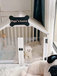 Nichoir pour chien d'intérieur en bois massif pour petites races, adapté à une utilisation toute l'année, amovible et lavable, cage de luxe pour animaux de compagnie, vente en gros - Product Image 2